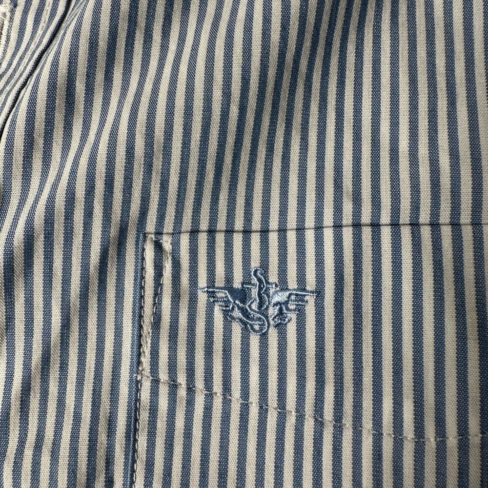 Dockers‎ Mens Classic Fit Blue White Striped Long Sleeve Button Down Shirt M - Picture 3 of 6